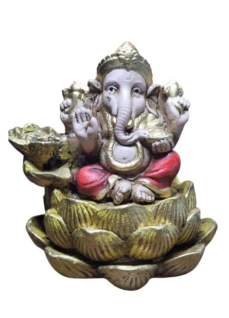 Incensário Cascata Ganesha Amarelo (10cm) 