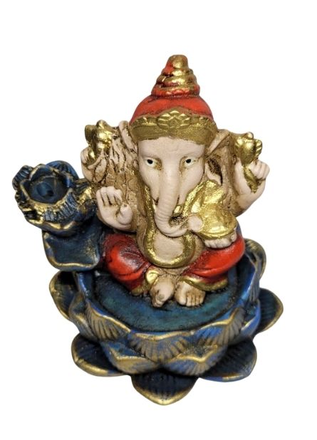 Incensário Cascata Ganesha Amarelo (10cm) 