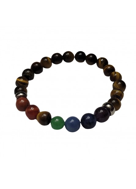 Pulseira 7 Chakras - Pedra Olho de Tigre