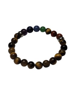 Pulseira 7 Chakras - Pedra Olho de Tigre