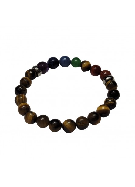 Pulseira 7 Chakras - Pedra Olho de Tigre