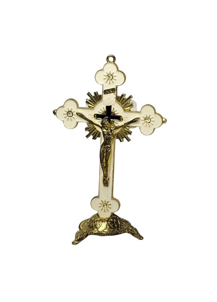 Crucifíxo em Metal (14cm) Branco