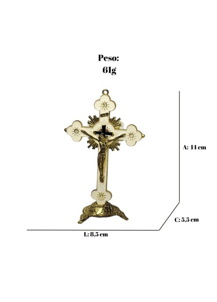 Crucifíxo em Metal (14cm) Branco