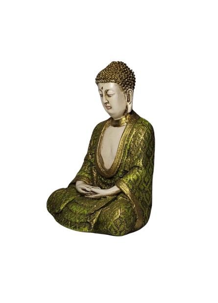 Buda Meditando (24cm) Verde