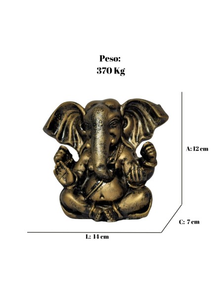 Ganesha Dumbo Dourada (12cm)