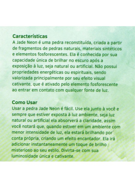 Kit de Colar + Pulseira - Jade Neon