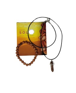 Kit de Colar + Pulseira - Pedra do Sol