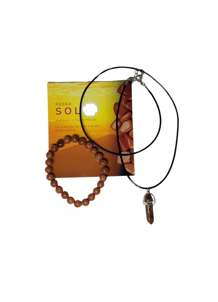 Kit de Colar + Pulseira - Pedra do Sol