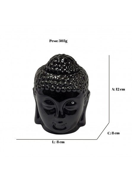 Rechaud Porcelana Cabeça de Buda (Preto)