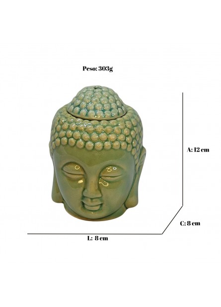 Rechaud Porcelana Cabeça de Buda (Verde)