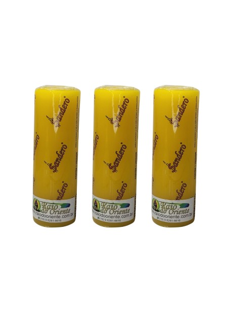 Pacote com 3 Velas Votivas Amarela (260g cada)