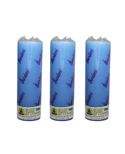 Pacote com 3 Velas Votivas Azul Claro (260g cada)