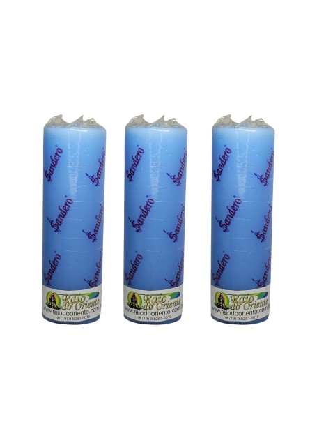 Pacote com 3 Velas Votivas Azul Claro (260g cada)