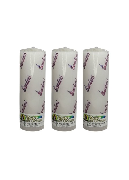 Pacote com 3 Velas Votivas Branca (260g cada)