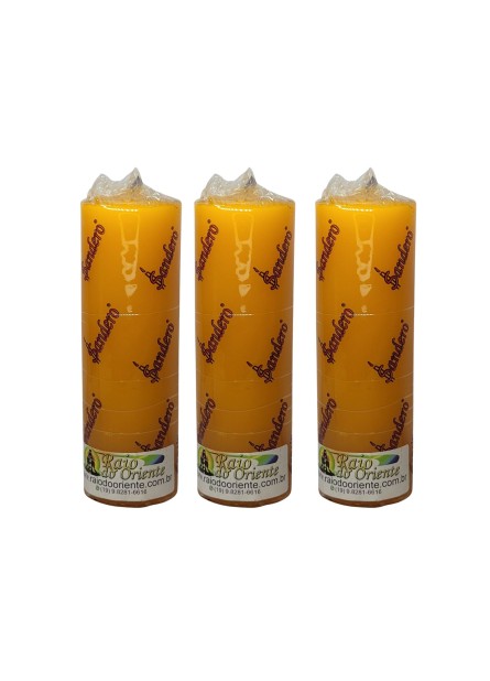 Pacote com 3 Velas Votivas Laranja (260g cada)