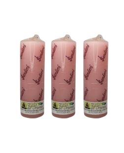 Pacote com 3 Velas Votivas Rosa (260g cada)