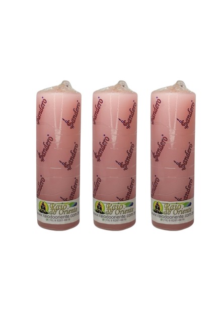 Pacote com 3 Velas Votivas Rosa (260g cada)