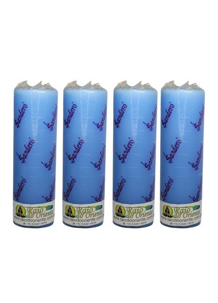 Pacote com 4 Velas Votivas Azul Claro (260g cada)