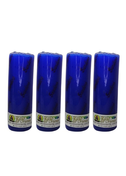 Pacote com 4 Velas Votivas Azul Escuro (260g cada)