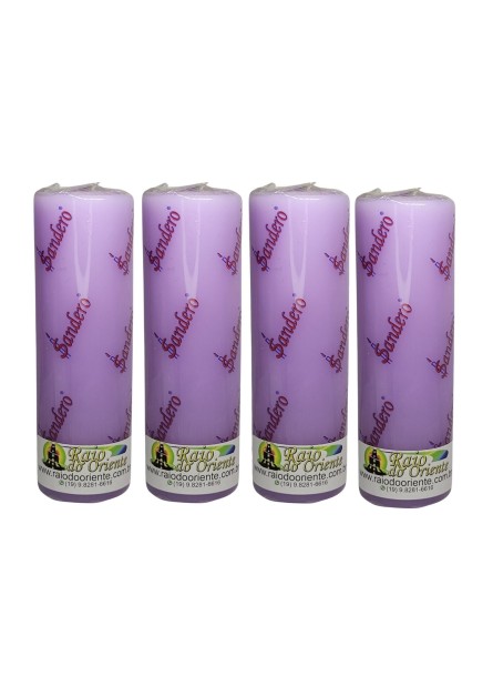 Pacote com 4 Velas Votivas Lilás (260g cada)