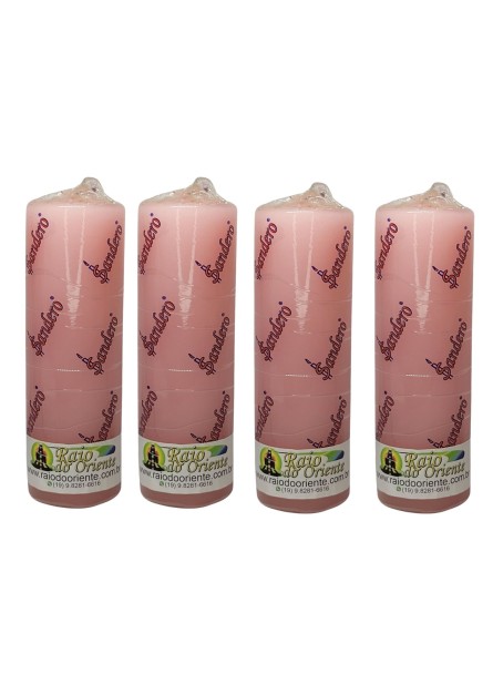 Pacote com 4 Velas Votivas Rosa (260g cada)