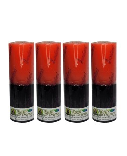 Pacote com 4 Velas Votivas Vermelha e Preta 7 Dias (260g cada)