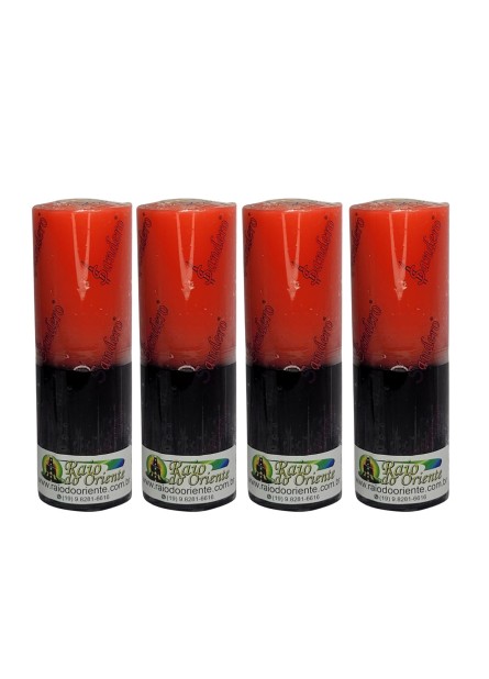 Pacote com 4 Velas Votivas Vermelha e Preta 7 Dias (260g cada)