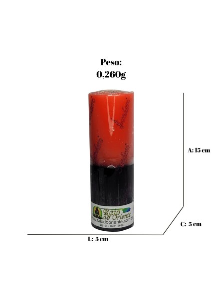 Vela Votiva Vermelha e Preta de 7 dias (260g)